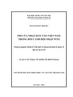 FDI của Nhật Bản vào Việt Nam trong bối cảnh hội nhập WTO