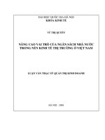 Nâng cao vai trò của ngân sách nhà nước trong nền kinh tế thị trường ở Việt Nam Tom_tat