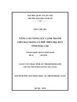 Nâng cao năng lực cạnh tranh cho mặt hàng cà phê trên địa bàn tỉnh Đăk Lăk