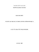 Tổ chức dạy học dự án trong chương trình Sinh học 11