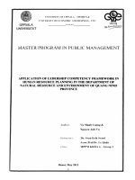 Application of leadership competency framework in human resource planning in the department of natural resource and environment of Quang Ninh province