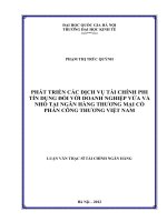 Phát triển các dịch vụ tài chính phi tín dụng đối với doanh nghiệp vừa và nhỏ tại Ngân hàng Thương mại cổ phần Công thương Việt Nam