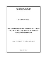 Hiệu quả hoạt động bảo lãnh tại ngân hàng TMCP phát triển nhà đồng bằng sông Cửu Long - Chi nhánh Hà Nội