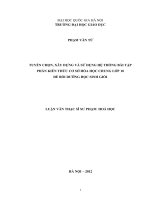 Tuyển chọn, xây dựng và sử dụng hệ thống bài tập phần kiến thức cơ sở hóa học chung lớp 10 để bồi dưỡng học sinh giỏi