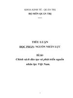 Chính sách đào tạo và phát triển nguồn nhân lực việt nam