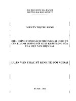 Điều chình chính sách thương mại quốc tế của EU Ảnh hưởng tới xuất khẩu hàng hóa của Việt Nam hiện nay
