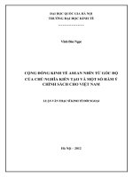 Cộng đồng kinh tế ASEAN nhìn từ góc độ của chủ nghĩa kiến tạo và một số hàm ý chính sách cho Việt Namtt