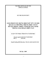 Giải pháp xây dựng đội ngũ nữ cán bộ quản lý trường trung học cơ sở huyện Đông Triều tỉnh Quảng Ninh trong giai đoạn hiện nay