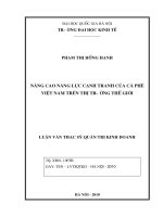 Nâng cao năng lực cạnh tranh của cà phê Việt Nam trên thị trường thế giới