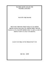 Phát huy phương pháp thảo luận nhóm trong giảng dạy hai tác phẩm Chiếc thuyền ngoài xa  của Nguyễn Minh Châu và  Mùa lá rụng trong vườn  của Ma Văn Kháng