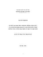 Tổ chức dạy học phần  Phương trình lượng giác  của sách giáo khoa đại số và giải tích lớp 11 theo hướng tăng cường hoạt động tự học của học sinh