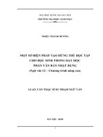 Một số biện pháp tạo hứng thú học tập cho học sinh trong dạy học phần văn bản Nhật dụng (Ngữ văn 12 - Chương trình nâng cao