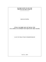 Nâng cao hiệu quả sử dụng vốn của Công ty Cổ phần Xây dựng số 1 Bắc Giang