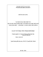 Vận dụng dạy học hợp tác để tổ chức hoạt động học tập trong dạy học phần bảy Sinh thái học  - Sinh học 12 trung học phổ thông