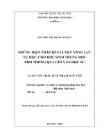 Những biện pháp rèn luyện năng lực tự học cho học sinh trung học phổ thông qua giờ văn học sử
