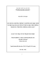 Xây dựng chương trình và hướng dẫn học sinh tự học đại số giải tích ở trung học phổ thông nội dung  Phương trình lượng giác