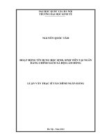 Hoạt động tín dụng học sinh, sinh viên tại Ngân hàng Chính sách xã hội Lâm Đồng