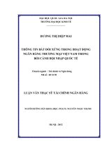 Thông tin bất đối xứng trong hoạt động ngân hàng thương mại Việt Nam trong bối cảnh hội nhập quốc tế
