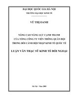 Nâng cao năng lực cạnh tranh của Tổng công ty Viễn thông Quân đội trong bối cảnh hội nhập kinh tế quốc tế tt
