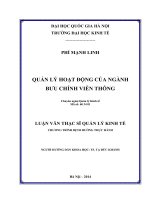 Quản lý hoạt động của ngành Bưu chính Viễn thông