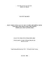 Phát triển năng lực tư duy và rèn trí thông minh cho học sinh trung học phổ thông thông qua bài tập hóa học