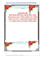 CHUYÊN ĐỀ ĐỔI MỚI PHƯƠNG PHÁP DẠY HỌC: BÀI SOẠN DẠY TỔNG HỢP CÁC MÔN  LỚP 3 TUẦN 3  PHƯƠNG PHÁP MỚI   VÀ THEO CHUẨN KTKN MÔN HỌC.