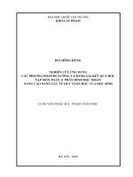 Nghiên cứu ứng dụng các phương pháp đo lường và đánh giá kết quả học tập môn Toán lớp 11 phần hình học nhằm nâng cao năng lực tư duy toán học của học sinh