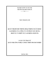 Quản trị rủi ro trong hoạt động xuất khẩu lao động của Công ty cổ phần xây dựng, dịch vụ và hợp tác lao động ( Công ty OLECO)