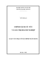 Chính sách cổ tức và giá trị doanh nghiệp