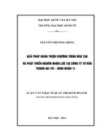 Giải pháp hoàn thiện chương trình đào tạo và phát triển nguồn nhân lực tại Công ty Tư vấn Thành An 191 – Binh đoàn 11
