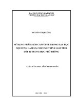 Sử dụng phần mềm Casyopee trong dạy học nội dung hàm số, chương trình giải tích lớp 12 trung học phổ thông