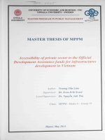 Accessibility of private sector to the official development assistance funds for infrastructures development in Vietnam