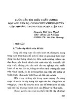 Bước đầu tìm hiểu chất lượng đội ngũ cán bộ, công chức chính quyền cấp phường trong giai đoạn hiện nay