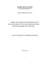 Chống thất thoát lãng phí trong đầu tư xây dựng cơ bản từ vốn ngân sách, phân tích dưới góc độ kiểm toán nhà nước