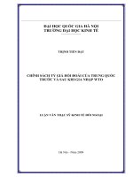 Chính sách tỷ giá hối đoái của Trung Quốc trước và sau khi gia nhập WTO