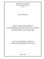 Quản lý chất lượng dịch vụ vận tải hành khách công cộng bằng xe buýt tại Tổng công ty Vận tải Hà Nội