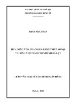 Huy động vốn của Ngân hàng TMCP Ngoại thương Việt Nam chi nhánh Đà Lạt