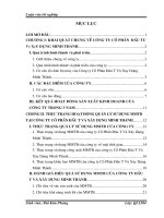 Luận văn tốt nghiệp: Một số biện pháp nhằm nâng cao hiệu quả sử dụng máy móc thiết bị tại Công ty Cổ phần Đầu tư và xây dựng Minh Thành