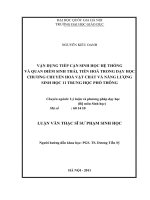 Vận dụng tiếp cận sinh học hệ thống và quan điểm sinh thái, tiến hóa trong dạy học chương chuyển hóa vật chất và năng lượng sinh học 11 Trung học phổ thông