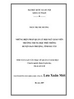 Những biện pháp quản lý đội ngũ giáo viên trường trung học phổ thông huyện Đan Phượng, tỉnh Hà Tây
