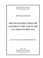 Một số giải pháp kiềm chế lạm phát ở Việt Nam từ khi gia nhập WTO đến nay