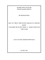 Đầu tư trực tiếp nước ngoài của Trung Quốc vào một số nước Châu Á - hàm ý đối với Việt Nam