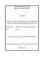 Chiến lược phát triển ngành công nghiệp ô tô Nhật Bản Bài học kinh nghiệm cho Việt Nam