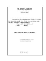 Thức đẩy tín dụng trung và dài hạn đối với doanh nghiệp vừa và nhỏ tại chi nhánh Ngân hàng Đầu tư và Phát triển Bắc Giang