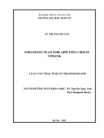 Strategic plan for applying customer relationship management (CRM) in VPBank