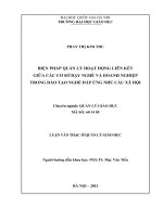 Biện pháp quản lý hoạt động liên kết giữa cơ sở dạy nghề và doanh nghiệp trong đào tạo nghề đáp ứng nhu cầu xã hội