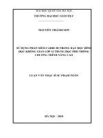 Sử dụng phần mềm CABRI 3D trong dạy học hình học không gian lớp 12 trung học phổ thông chương trình nâng cao