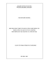 Biện pháp phát triển ứng dụng công nghệ thông tin trong công tác quản lý ở các trường Phổ thông dân tộc nội trú của tỉnh Yên Bái
