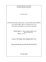 Hướng dẫn học sinh lớp 11-Trung học phổ thông vận dụng hiểu biết về nghĩa của câu vào việc lĩnh hội và tạo lập văn bản