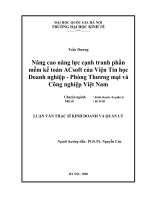 Nâng cao năng lực cạnh tranh phần mềm kế toán ACsoft của Viện Tin học Doanh nghiệp - Phòng Thương mại và Công nghiệp Việt Nam